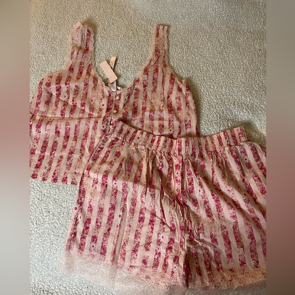 Pink Striped Women's Sleepwear Set